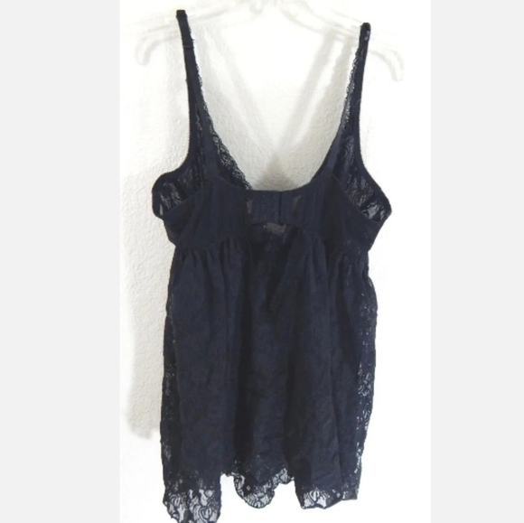 Cacique Black Sheer Babydoll Chemise - Picture 3 of 3